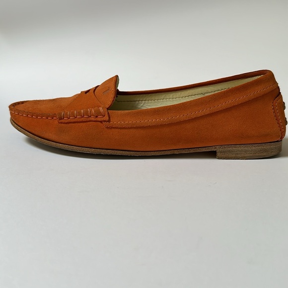 Tod’s orange Suede Loafers size 37.5 - Picture 8 of 16
